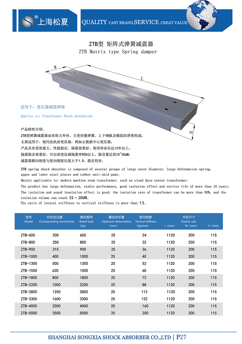 矩陣式<a href='http://xinypj.cn' target='_blank'><u>彈簧減震器</u></a>-變壓器專用